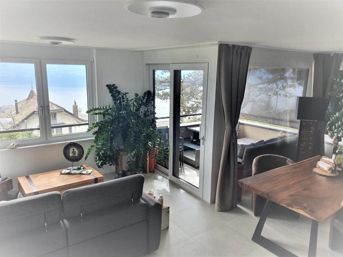 Wonderful View Of Lake Geneva Apartment Chardonne Exterior photo